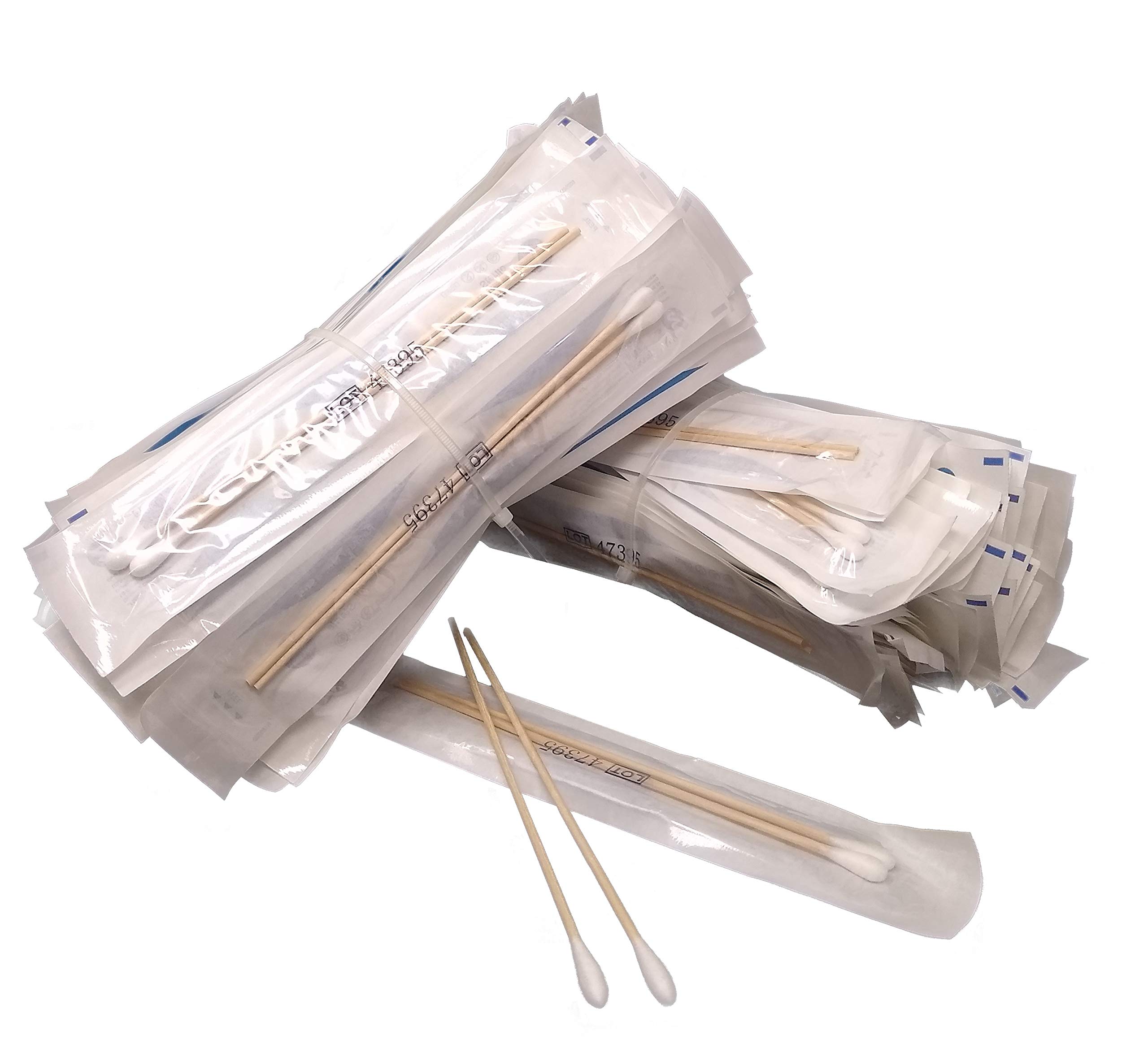 400 Sterile 6" Cotton Tip Applicator [2 Boxes of 100 Packs with 2 Swabs