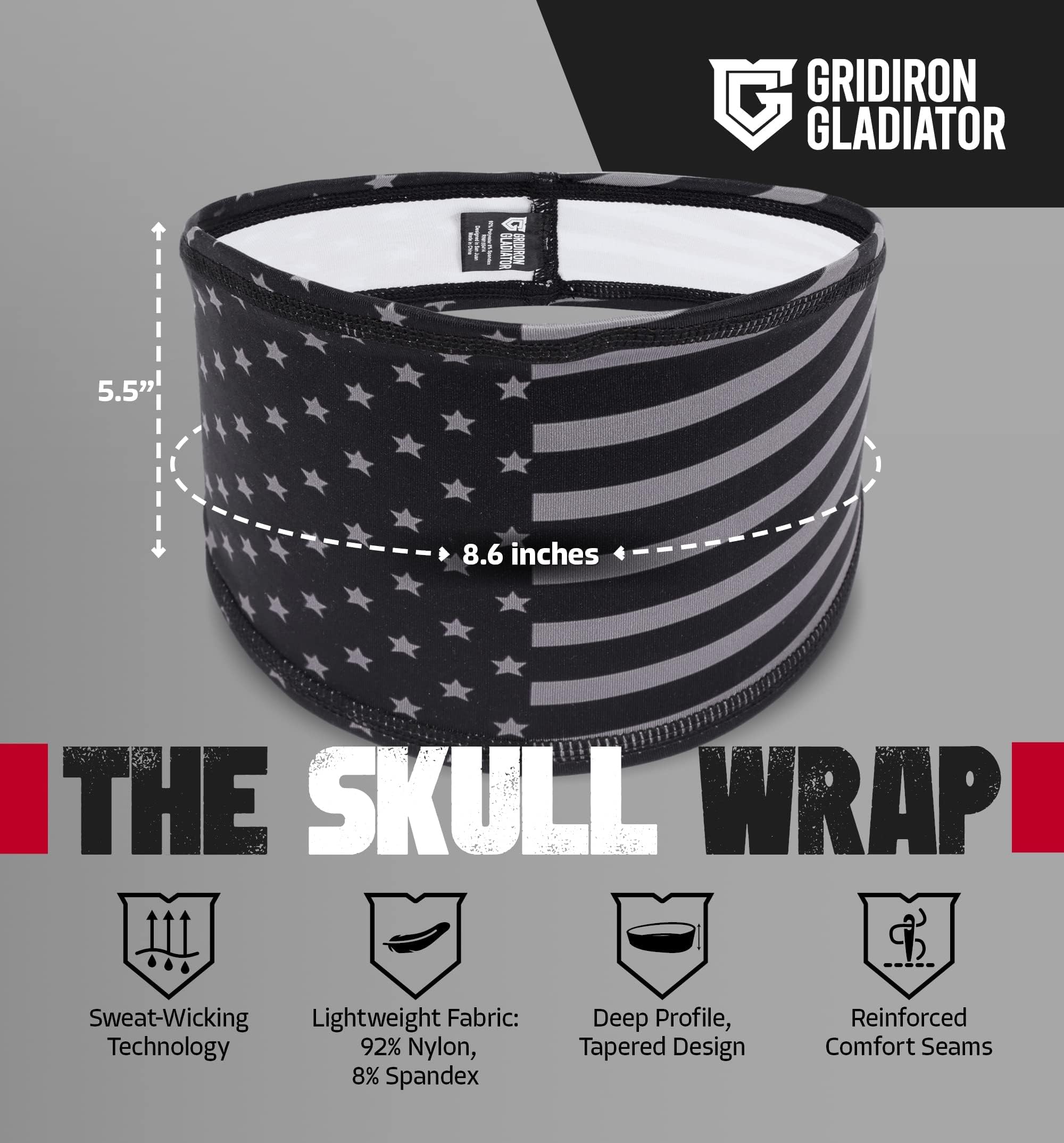 Calavera para hombre - Diadema de fútbol - Diademas de calavera, Diademas de entrenamiento - Envolturas de cabeza de fútbol para hombres - Bandana deportiva