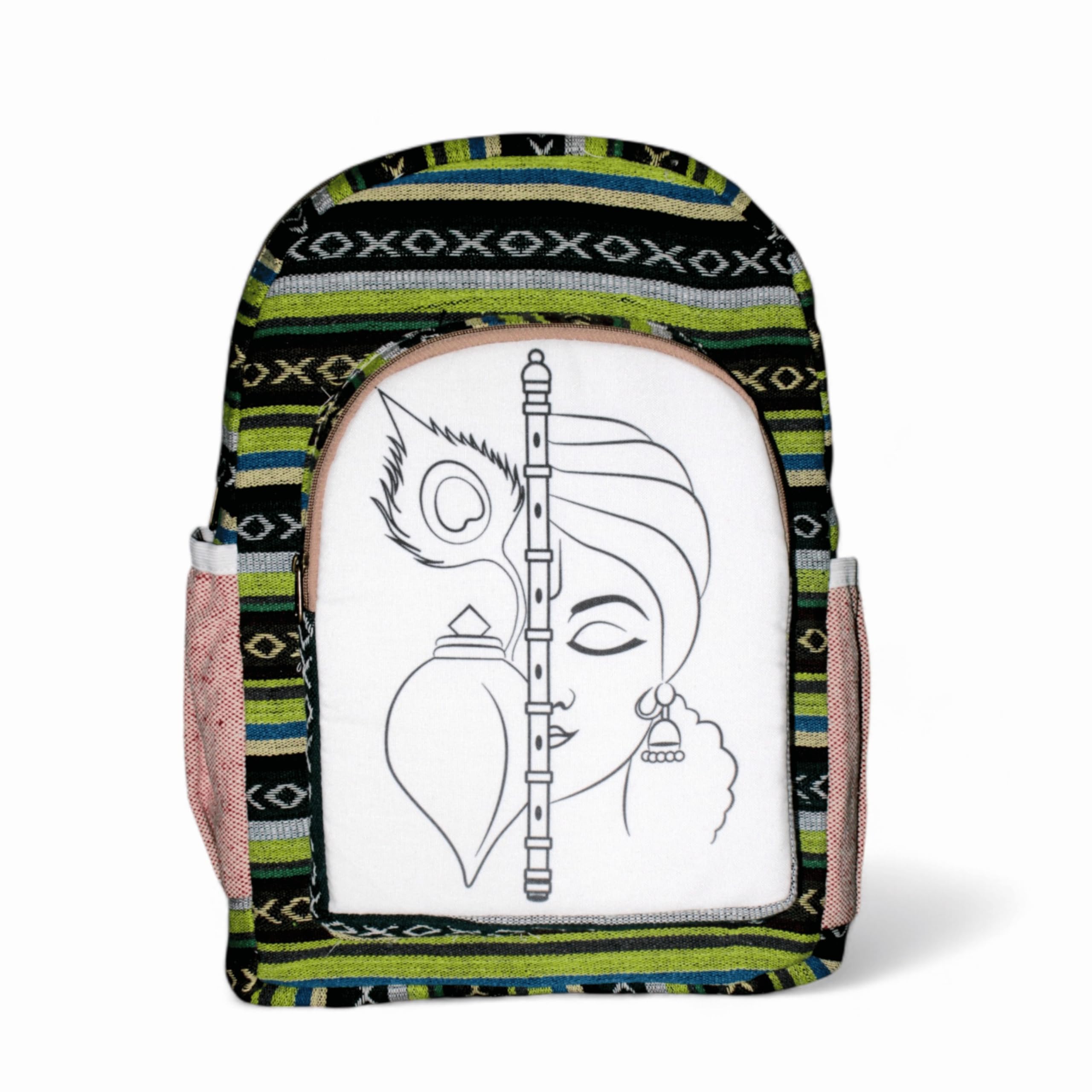 FIBERGOLD Hemp Large Hiking Backpack with Multiple Pockets | Unisex Durable Rucksack for Outdoor Adventures and Daily Use, Multicolor, L-image-12