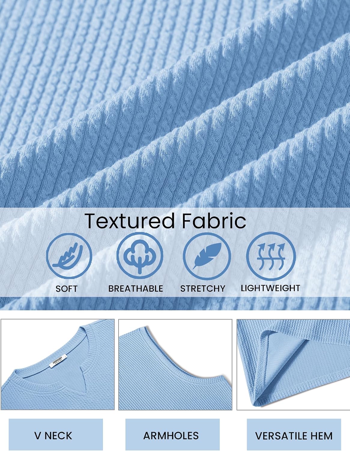 COOFANDY Mens Casual Tank Top V Neck Knit Jacquard Sleeveless T Shirts Lightweight Summer Beach Textured Tank