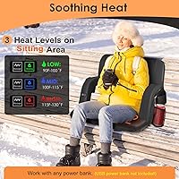 Vista 4 de HOPERAN Massage Heated Stadium Seats for Bleachers with Back Support & Lumbar Pillow, 3 Level Heating & 6 Modes Massage Portable Heated Stadium
