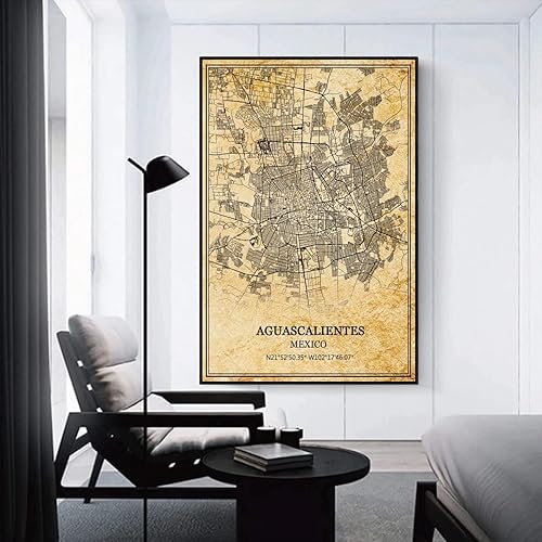 Miniatura 23 de TANOKCRS Acapulco - Póster de mapa vintage de México, arte de pared, diseño de mapa de carretera de la ciudad, regalo de recuerdo de viaje