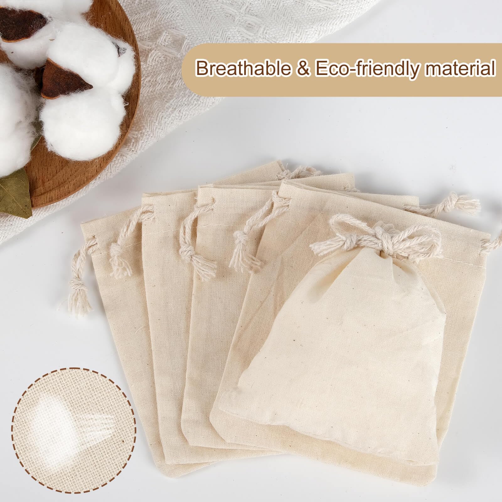 Tyenaza Sac En Toile De Jute, Sac De Rangement à Cordon 50 Pièces, Sac