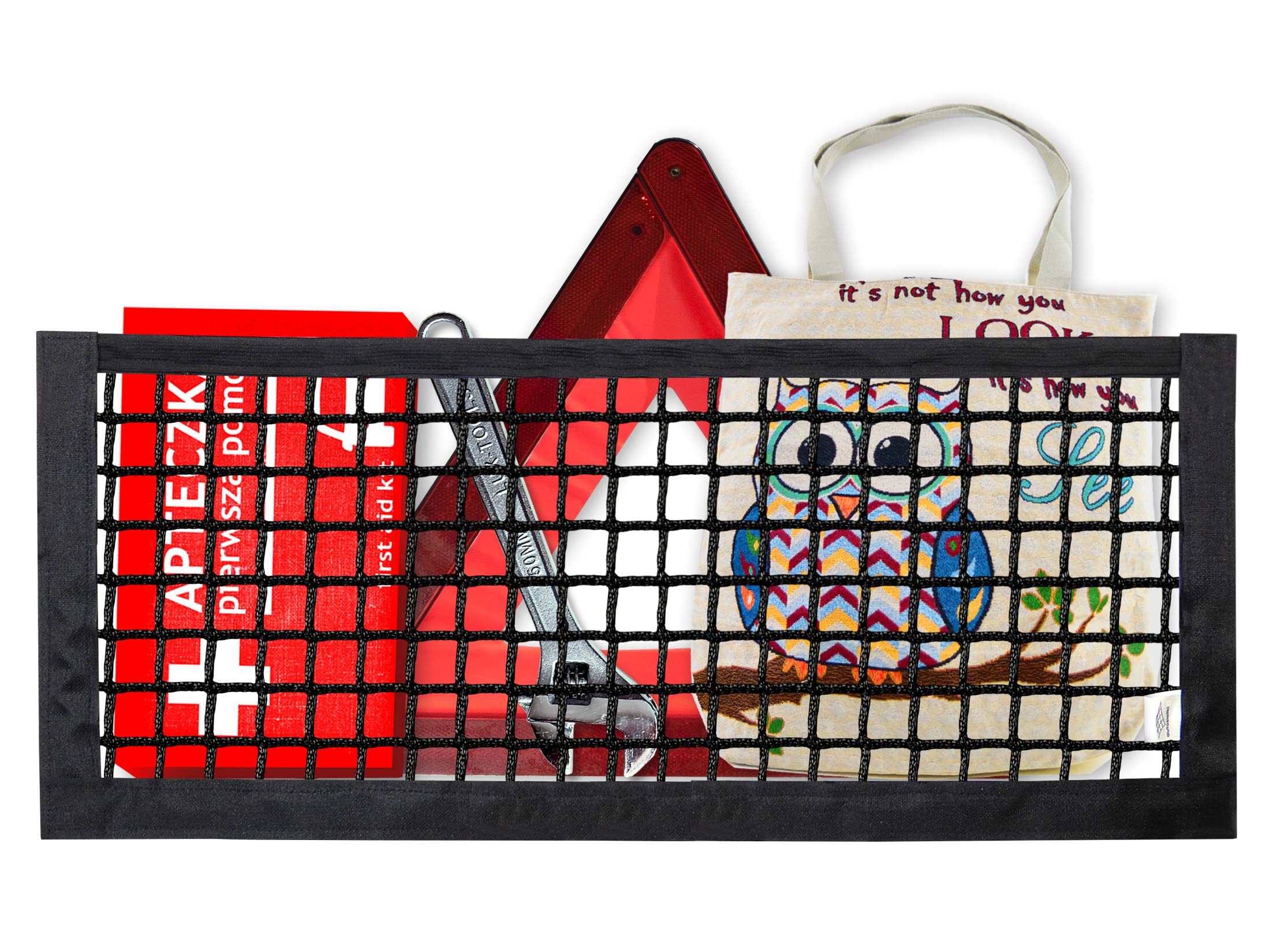 Borsa Rete Auto Con Chiusura A Strappo 20x30 Cm - Organizzatore Per Bagagliaio Universale - Foto 2