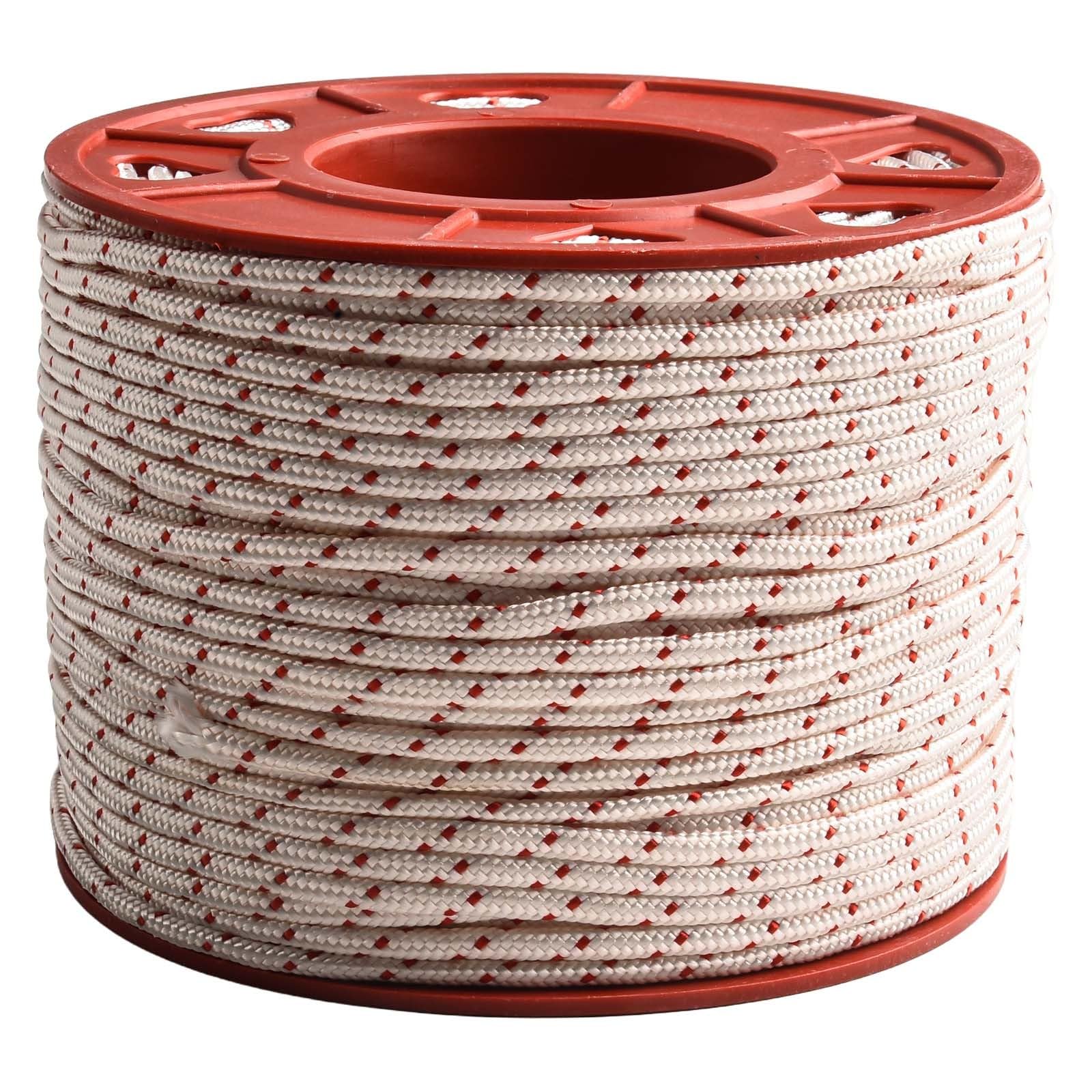 FACAIIO Cuerda de arranque de 100 m para cortacésped, cortasetos, desbrozadoras, sopladores, motosierras, 3.0/3.5/4.0/4.5 mm de diámetro, cable de tracción de retroceso de 328 pies