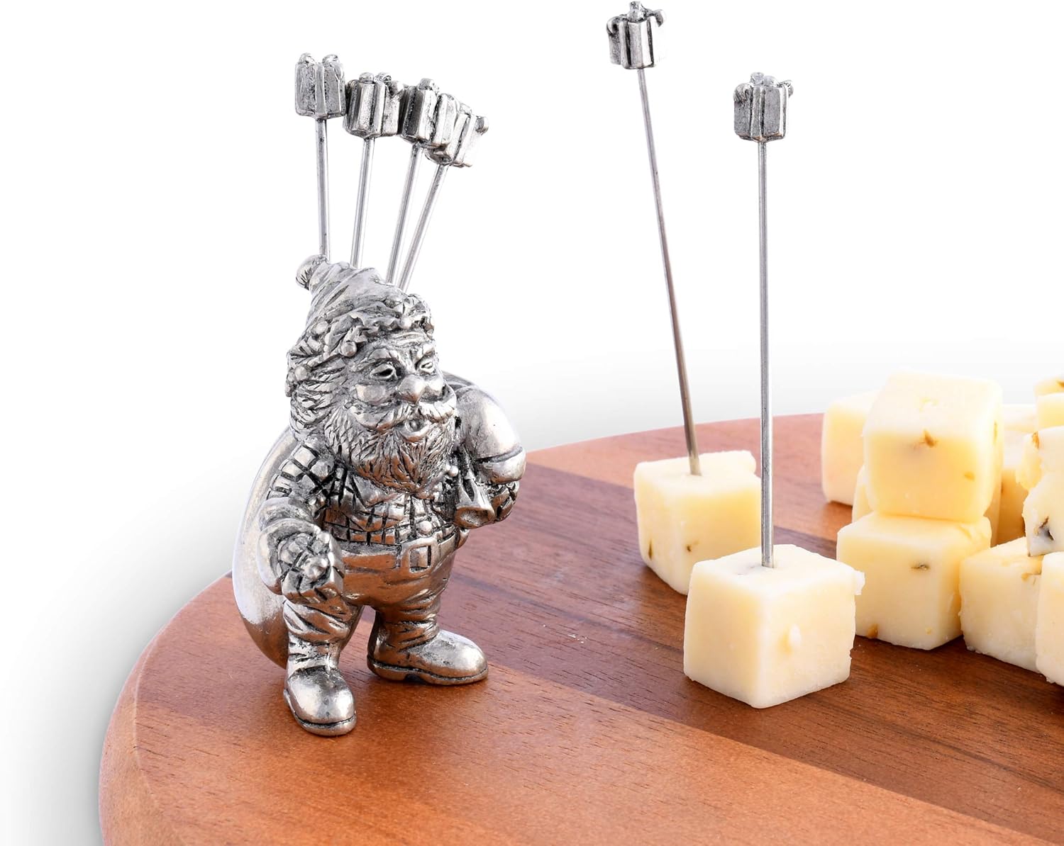 Vagabond House St. Nick Cheese Martini Olive Cocktail Stainless Steel Pick Set Skewer Fruit Toothpicks (Set of 6 Picks) 3 inch Tall