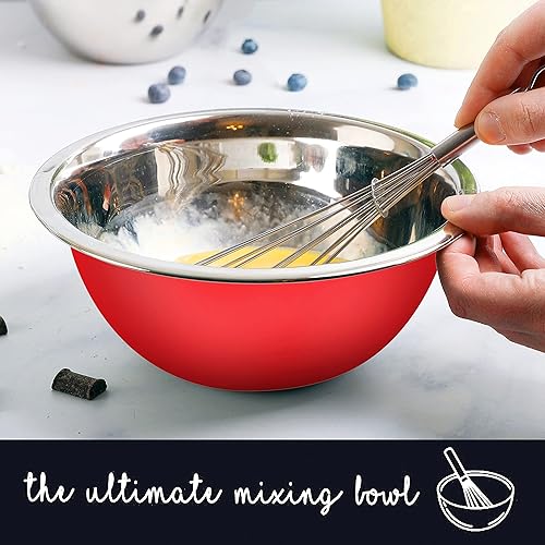 Miniatura 4 de WHYSKO Meal Prep - Juego de tazones para mezclar de acero inoxidable, organizadores para el hogar, el refrigerador y la cocina, ecológicos,