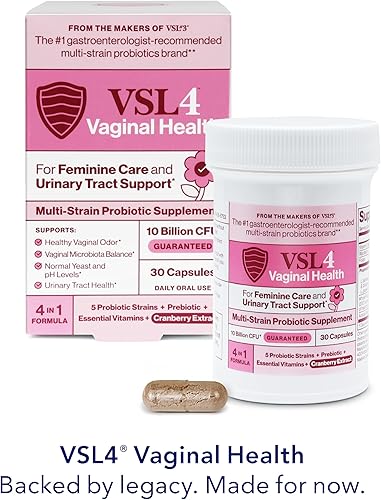 Miniatura 3 de VSL4® Vaginal Health Daily Probiotic Supplement for Women's Health & Urinary Tract Support* – 10B CFU – 4-in-1 Formula with Probiotics, Prebiotic