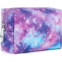 Galaxy Makeup Bag For Girls, Travel Cosmetic Bag For Teens Girls Kids Cute Small Makeup Bag for Purse Waterproof Zipper Pouch, Pink