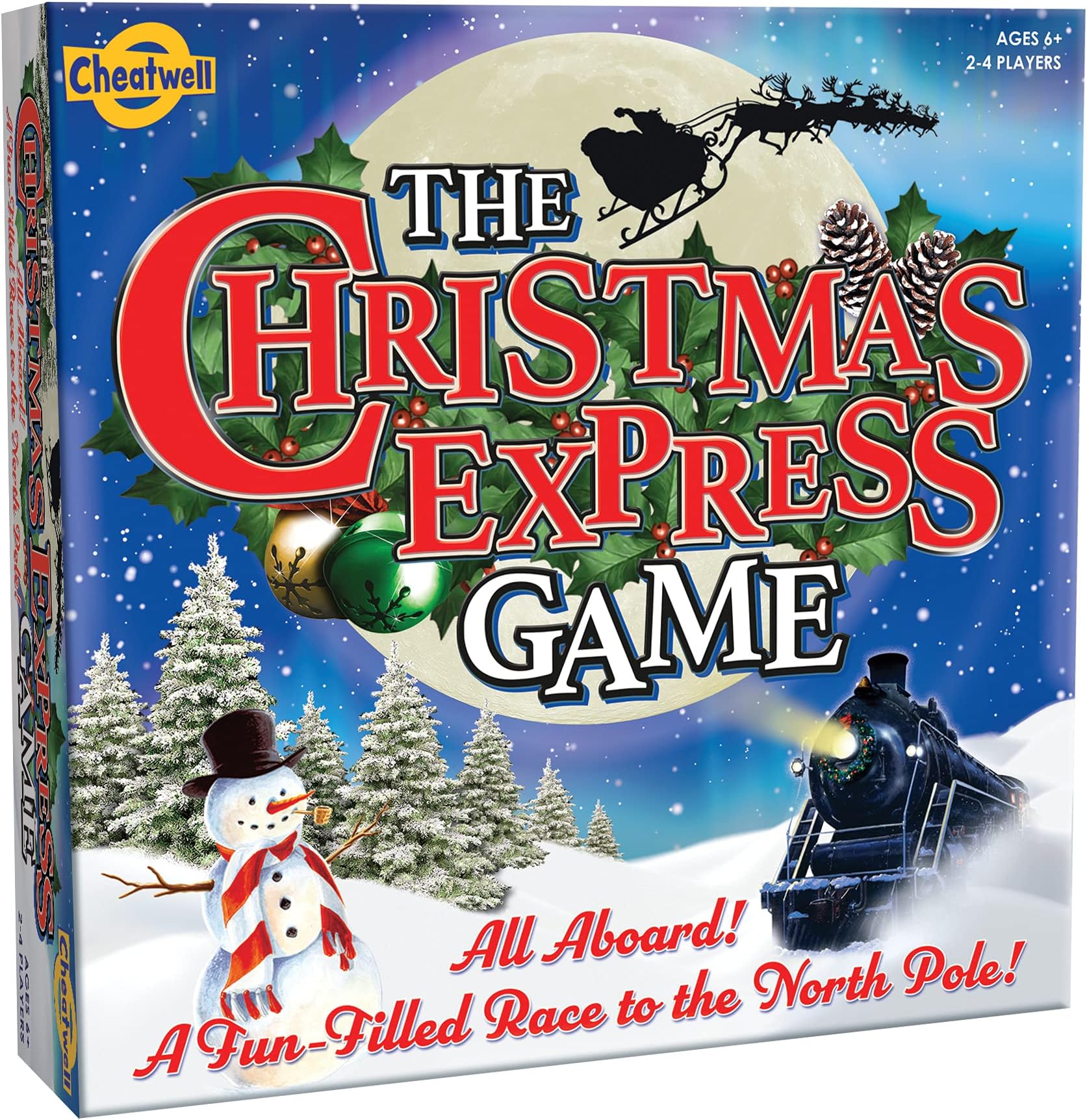 Cheatwell Games Christmas Express Board Game – All Aboard a Fun-Filled Race to The North Pole – for 2 to 4 Players Ages 8 and up