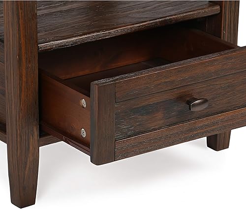 Miniatura 7 de SIMPLIHOME Warm Shaker End Table - 20 inch Wide Solid Wood Side Table in Distressed Charcoal Brown, Transitional Accent Table for Living Room or