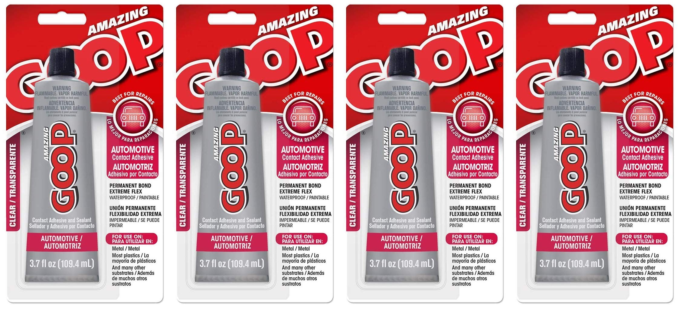 Amazing GOOP 160012 Automotive Adhesive - 3.7 fl. oz. (Four Pack)