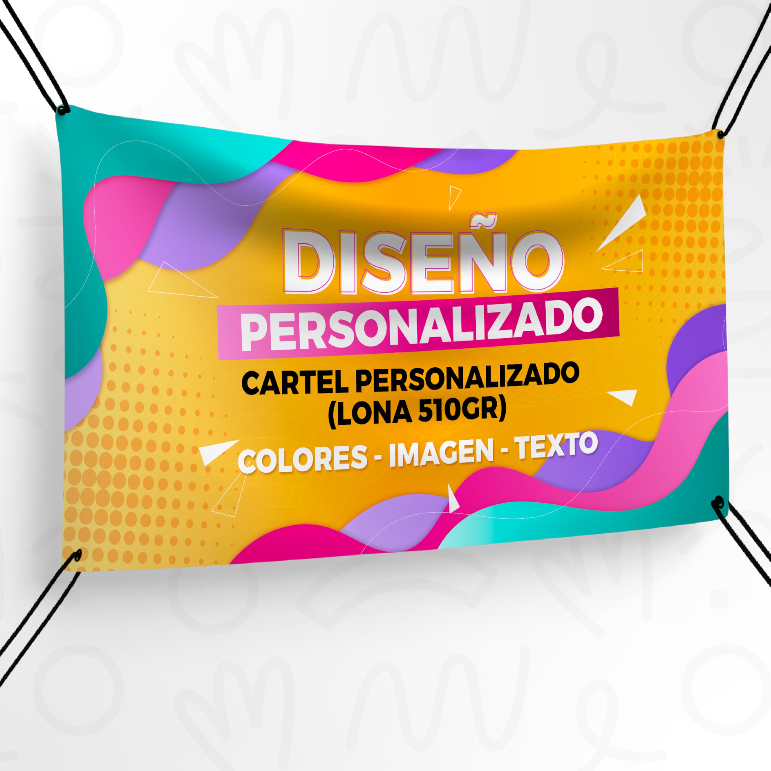 Pancarta Personalizada con Foto, Logo y Textos | Carteles Personalizados en Lona para Fiesta Cumpleaños, Graduacion, Feliz Navidad, Boda | Banner Personalizado en 20 Medidas (100x70cm)