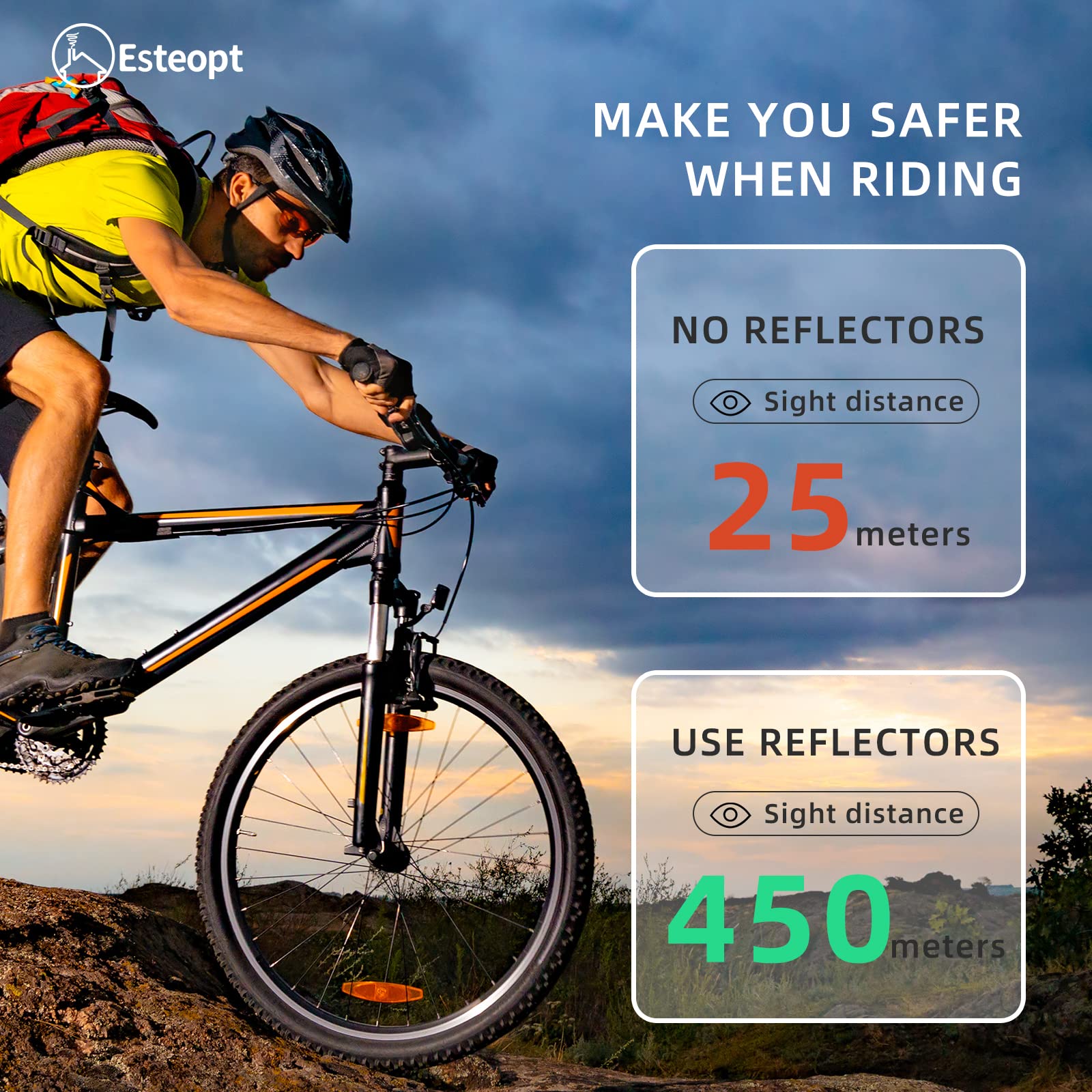 Riflettori Per Raggi Bici - Gialli E Sicuri Per Guida Notturna - Foto 4