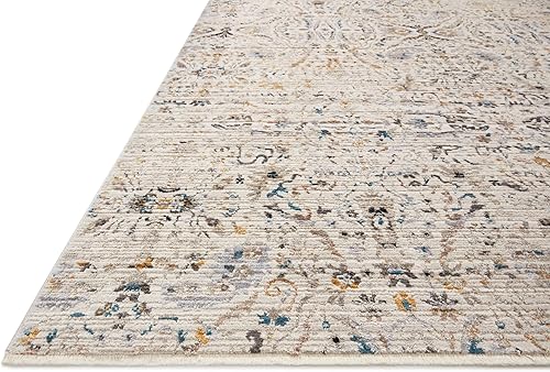 Miniatura 8 de Loloi Leigh Collection LEI-05 - Alfombra decorativa de transición, color marfilcarbón, 4'-0" x 5'-5"