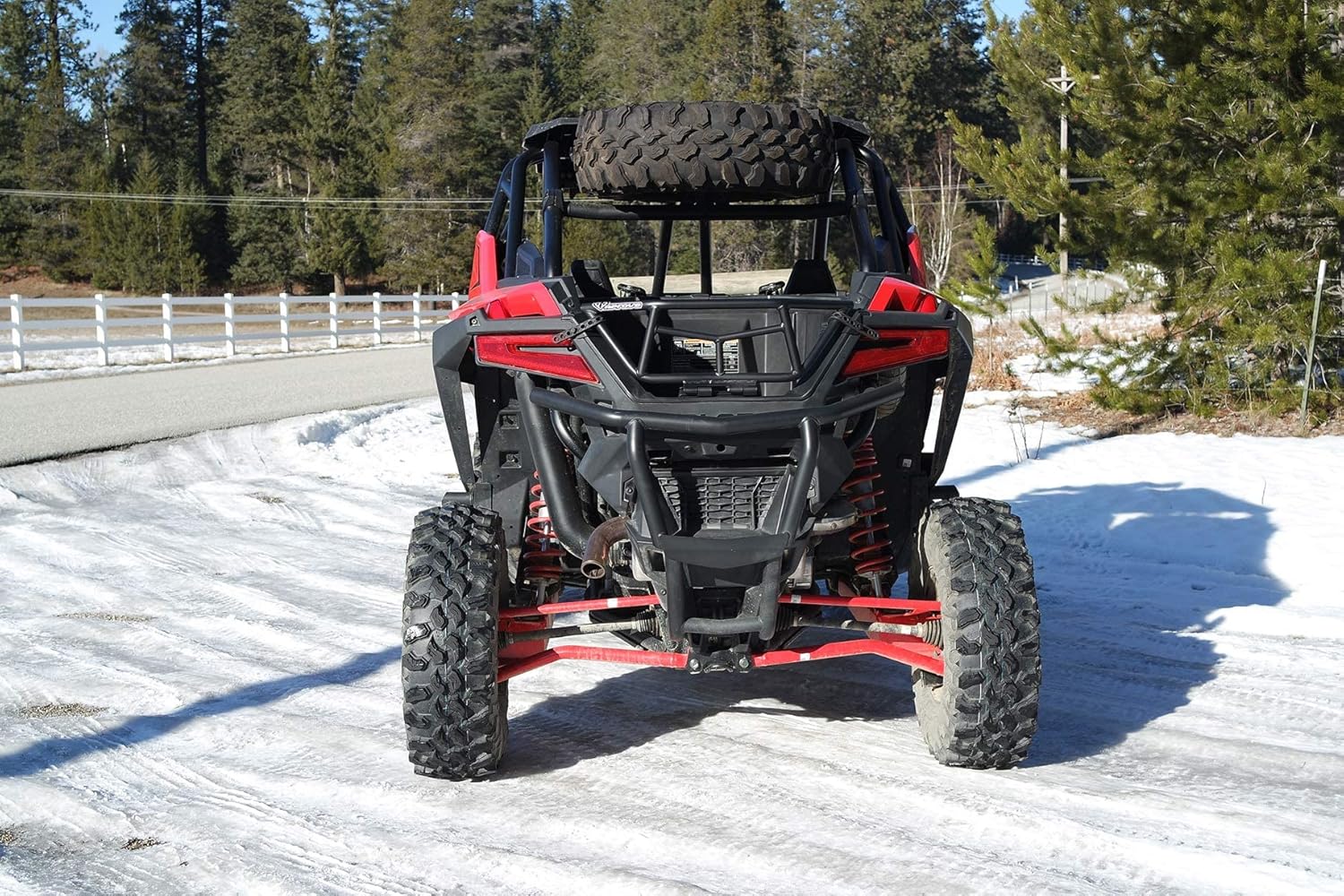 BlastX Dual Clamps Spare Tire Carrier for Polaris Pro XP (2020+) - Black - 4 Lug Nuts Included - Fits up to a 32" Tire