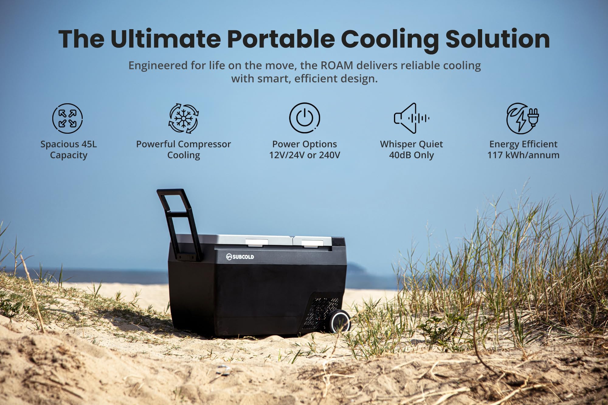Subcold Roam45DZ Portable Car Fridge Freezer 45L – 12V/24V/240V Compressor Cooler with App Control, Eco/Max Modes, Battery Protection, Low Noise 44dB – for Cars, Camping, Road Trips & Off-Grid Use — view 6