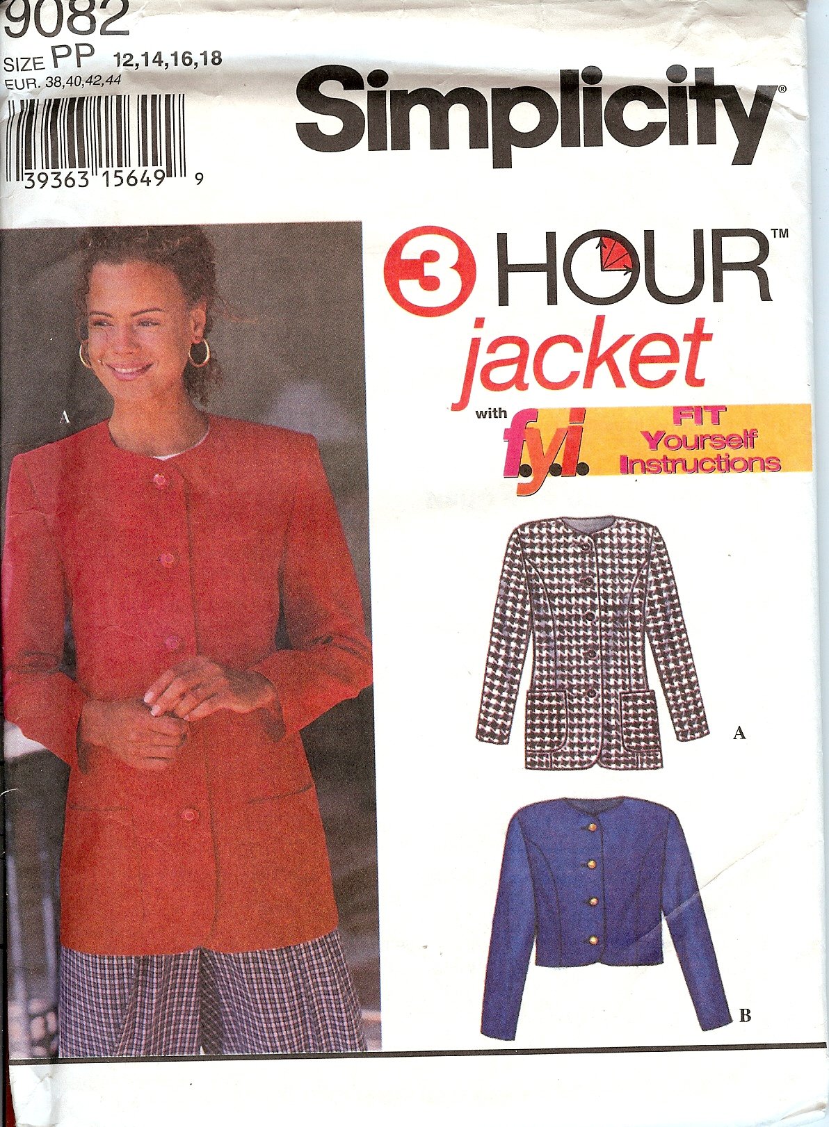 Simplicity Veste 3 Hour en tissu léger pour couture rapide de veste femme