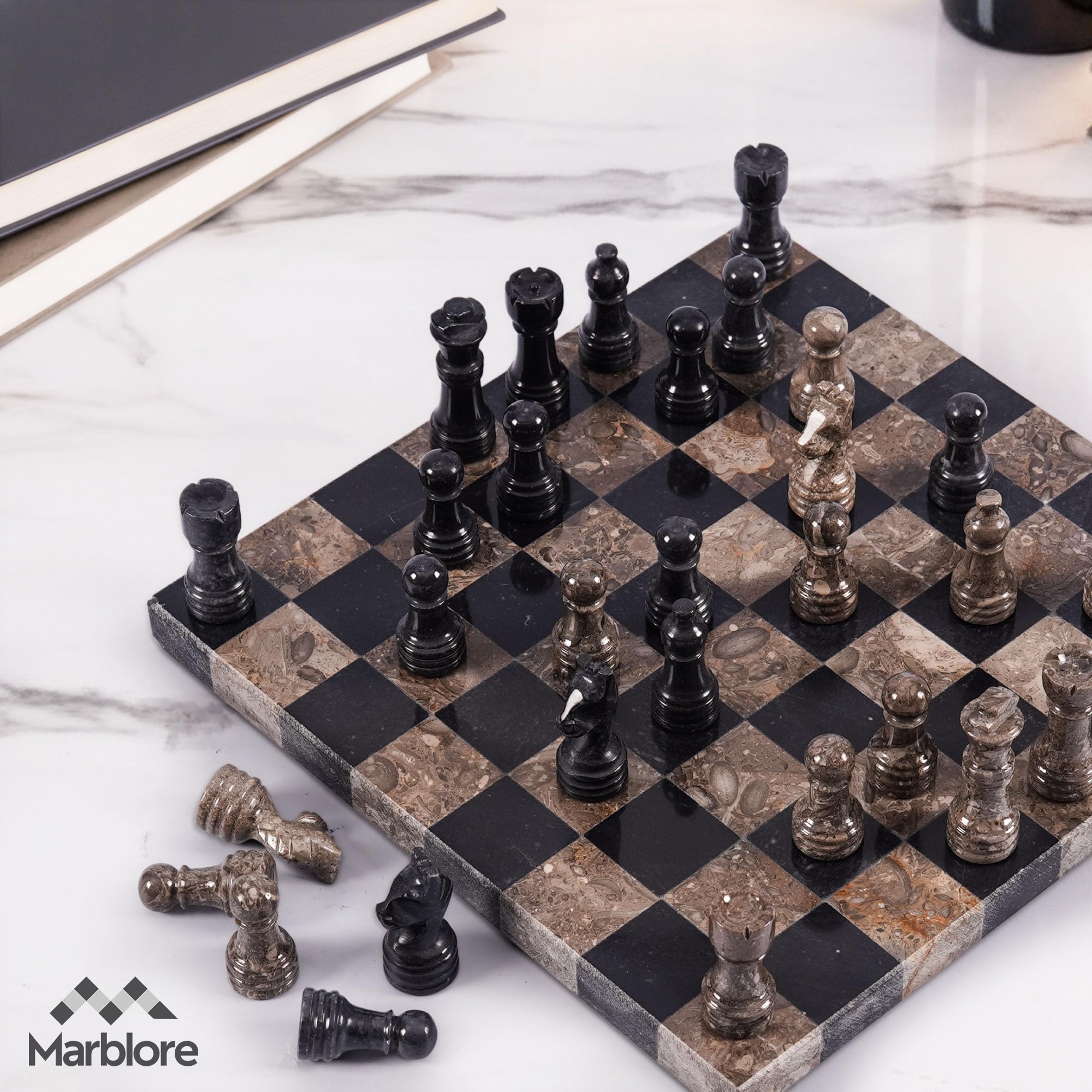 Juego de ajedrez de 10 pulgadas (oceánico y negro)
