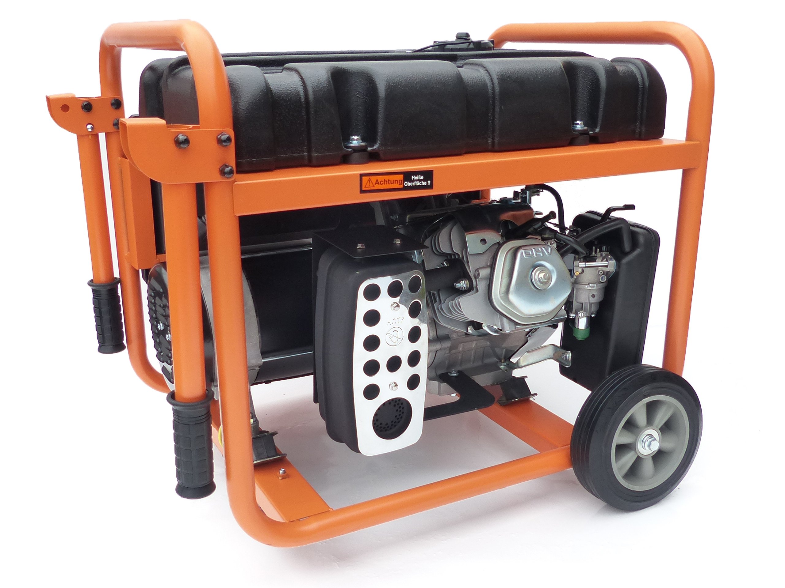 KnappWulf Generator elektryczny KW8300-1, generator awaryjny, generator prądu 1 x 230 V, 1 x 230 V, gniazdko kempingowe, niebieski, maks. 7,7 kW, silnik benzynowy z rozrusznikiem 15 PS, zabezpieczenie