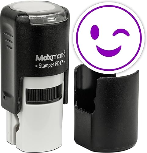 Miniatura 81 de MaxMark Sello Emoji Redondo Autoentintado - Corazón - Tinta Púrpura