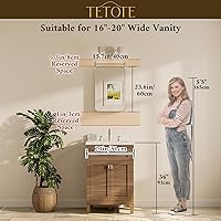 Vista 8 de TETOTE Espejo de marco negro de 16 x 24 pulgadas, espejo de tocador de baño para pared, moderno espejo rectangular de esquina redonda con marco