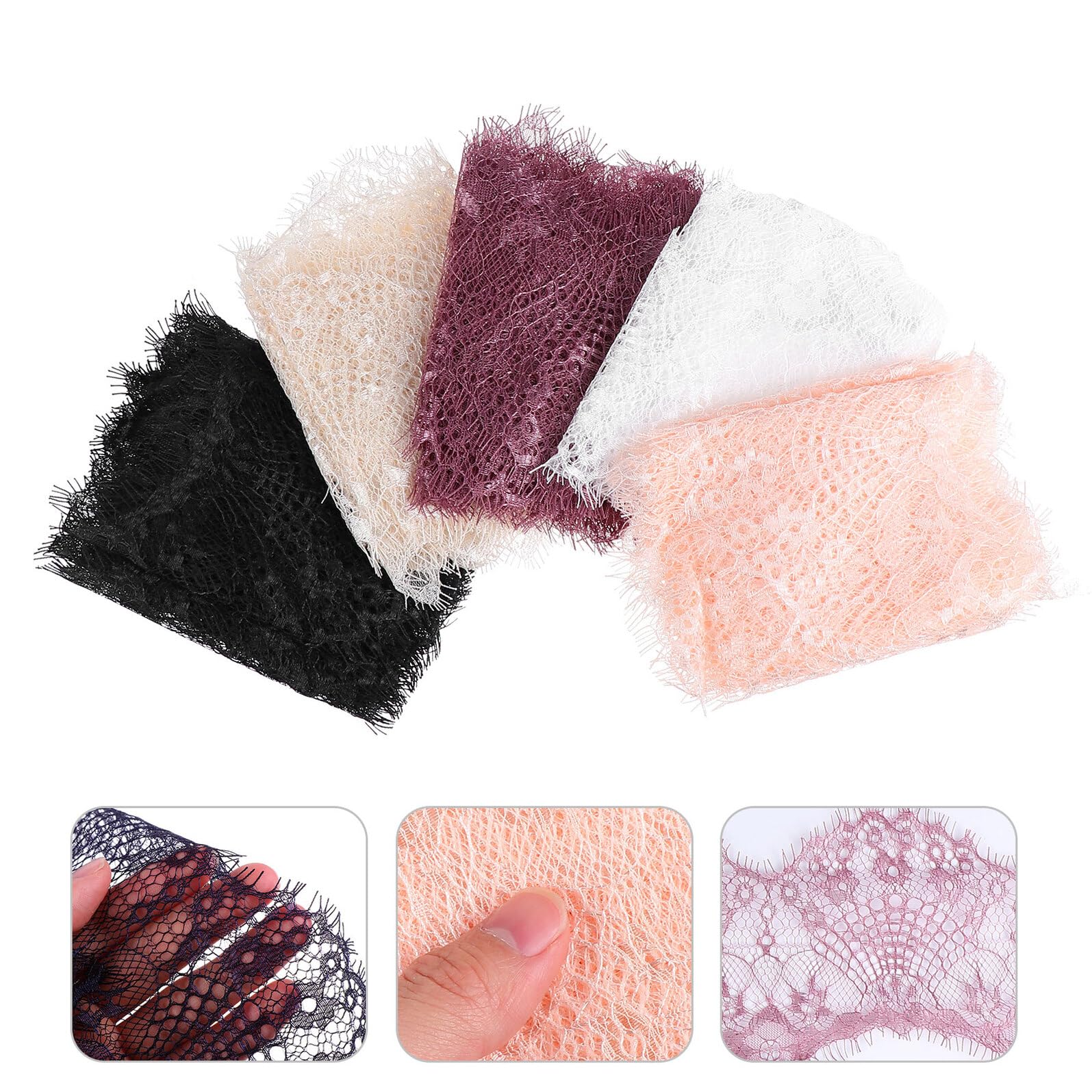 OSALADI 3 set Accessori In Bianco Nastro In All'Uncinetto Nastro In Rosso Orlo In Per Cucire Decorazioni In A 5 pezzi*3