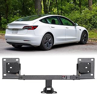 Trailer Hitch Black Steel Compatible with 2016 2017 2018 2019 2020 2021 2022 2023 Tesla Model 3 w/2” Hitch Receiver