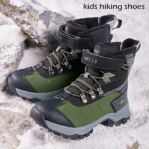 Miniatura 6 de Botas de senderismo para niños y niñas, tenis de escalada para caminar al aire libre, cómodos zapatos de nieve antideslizantes, botas de senderismo,