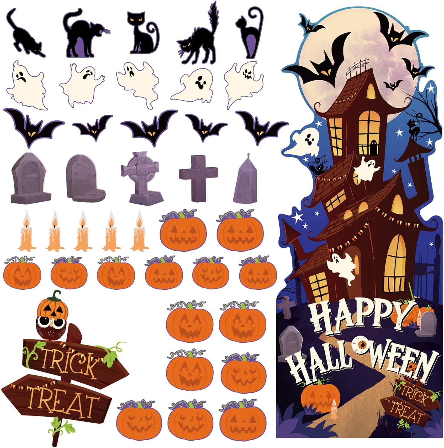 Jetec 45 Pcs Halloween Classroom Bulletin Board Decorations