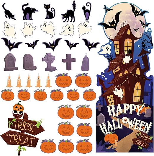 Jetec 45 Pcs Halloween Classroom Bulletin Board Decorations