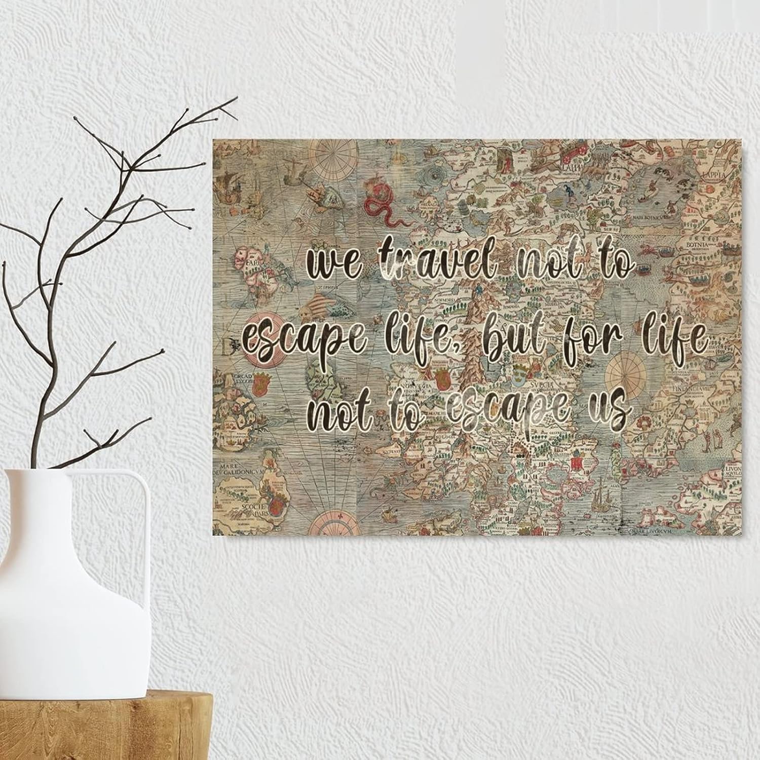 Vintage Map Wood Plaque We Travel Not to Life Wood Sign Plaque Vintage Australia Map Travel Wood Home Sign Plaques for Home Office Bar Wall Art Decor 24x18in