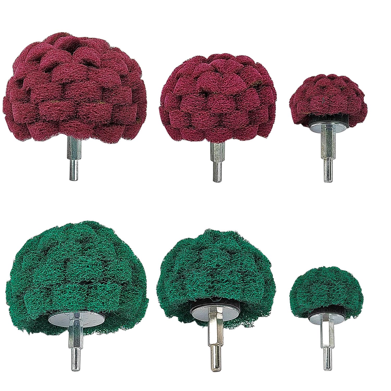 6 Piezas Tamponi per Lucidatura Kit, Tampone Lucidatura con Manico da 1/4 Pollici, Disco Lucidante per Trapano 50/75/95/100 mm, per Collettore/Alluminio/Acciaio Inossidabile/Cromo (1)