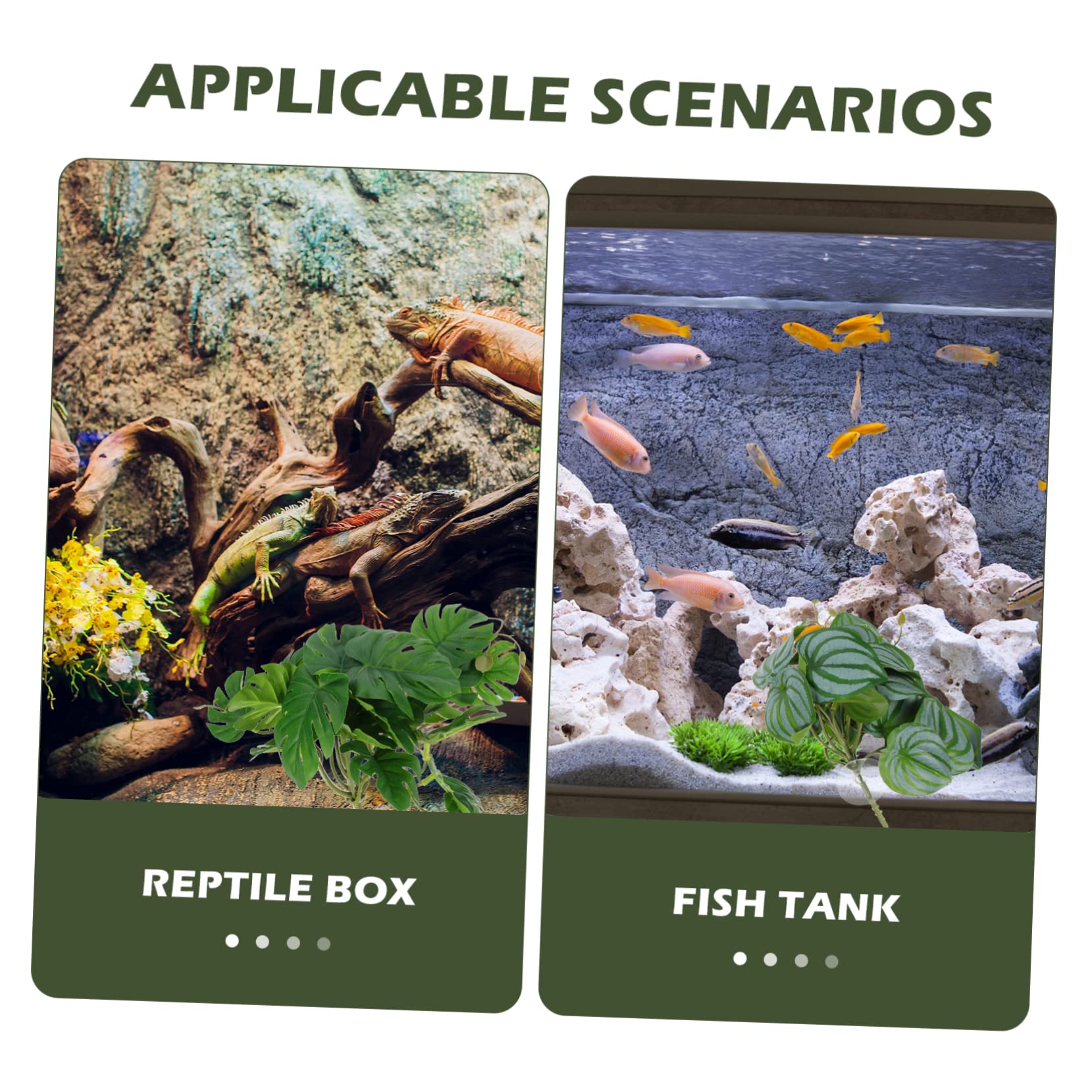 Happyyami 10piezas Plantas Decorativas Artificiales para Terrario De Reptiles Simuladas De Alta Realidad para Acuarios y Hábitats De Mascotas Decoración Natural para Peceras y Espacios