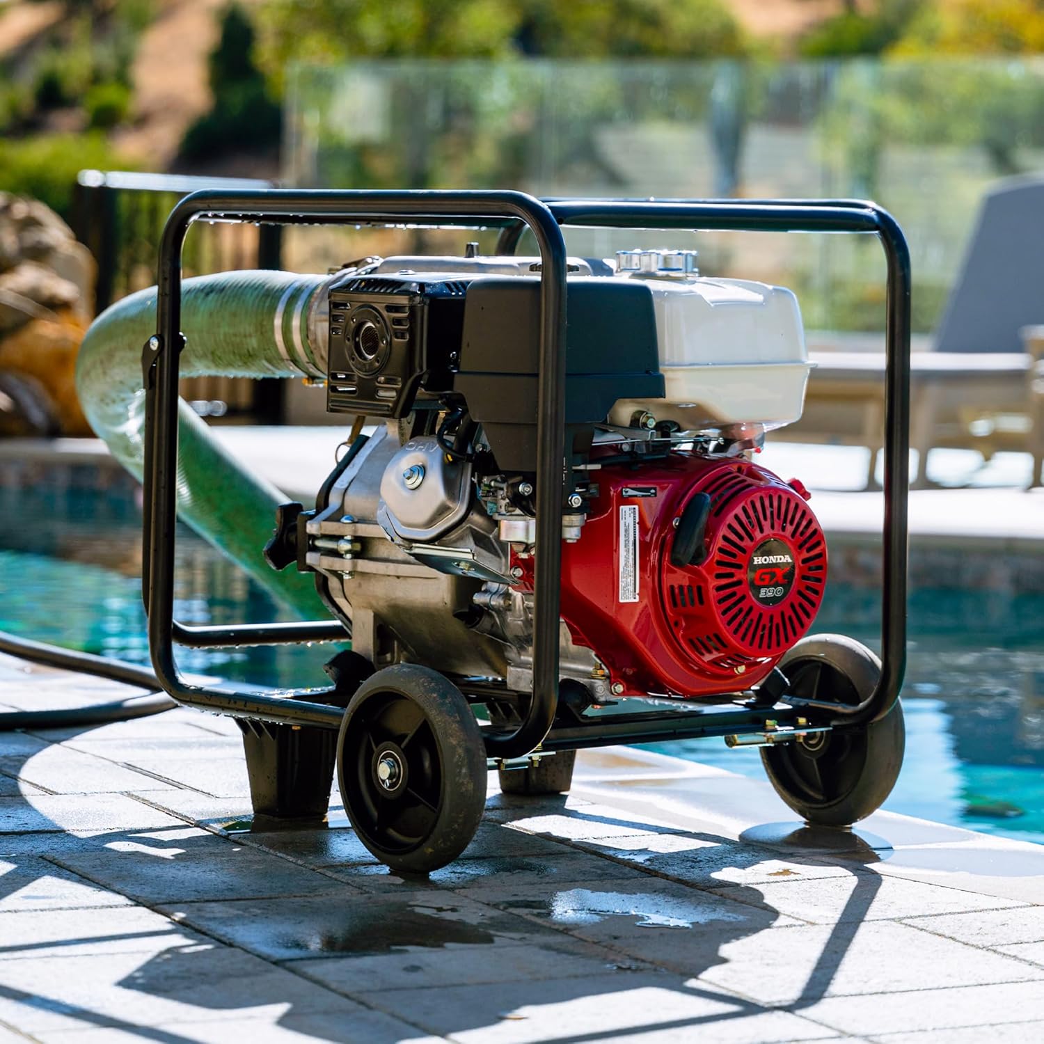Tomahawk Power 8 HP 3" Industrial Duty Full Trash Water Pump Powered by Honda Portable Utility, Red