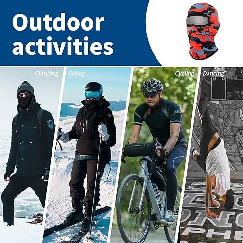 Miniatura 4 de YESLIFE Máscara de esquí de 2 piezas, pasamontañas para hombres y mujeres, esquí, snowboard, motocicleta y protección UV, sombrero