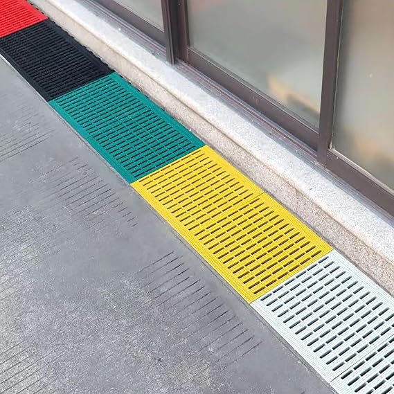 Plastic Drain Grate, Driveway Sewer Grate, Can be Spliced, Non-Slip, Suitable for Swimming Pools, Outdoor Courtyards(Red,30x30cm/12x12in)