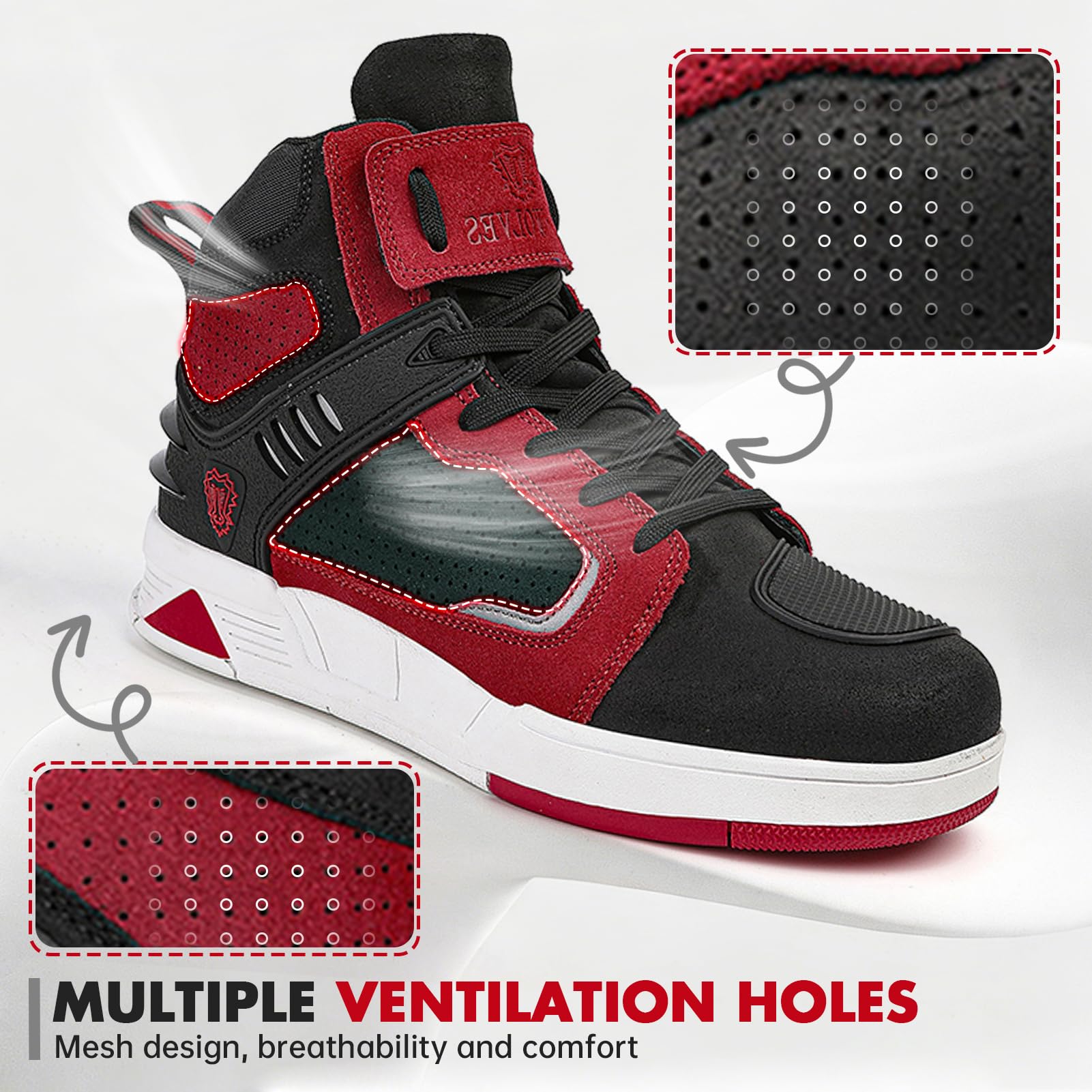 Chaussures Moto Hommes - Bottes de moto pour Cuir perforé, été respirant