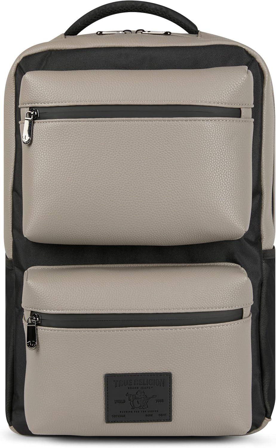 True Religion Laptop Backpack for Men and Women - Vegan Leather Carry On Travel Computer Bookbag for Work, Business and College, 17 Inch Computer Sleeve, Flight Approved Book Bag, Water Bottle Pocket