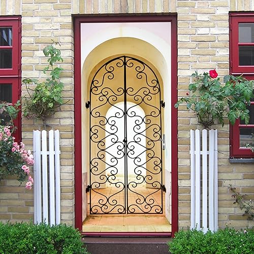 2 paneles de estilo árabe murales de pared para puerta calcomanías de pared calcomanías de puerta calcomanías de papel tapiz para decoración del