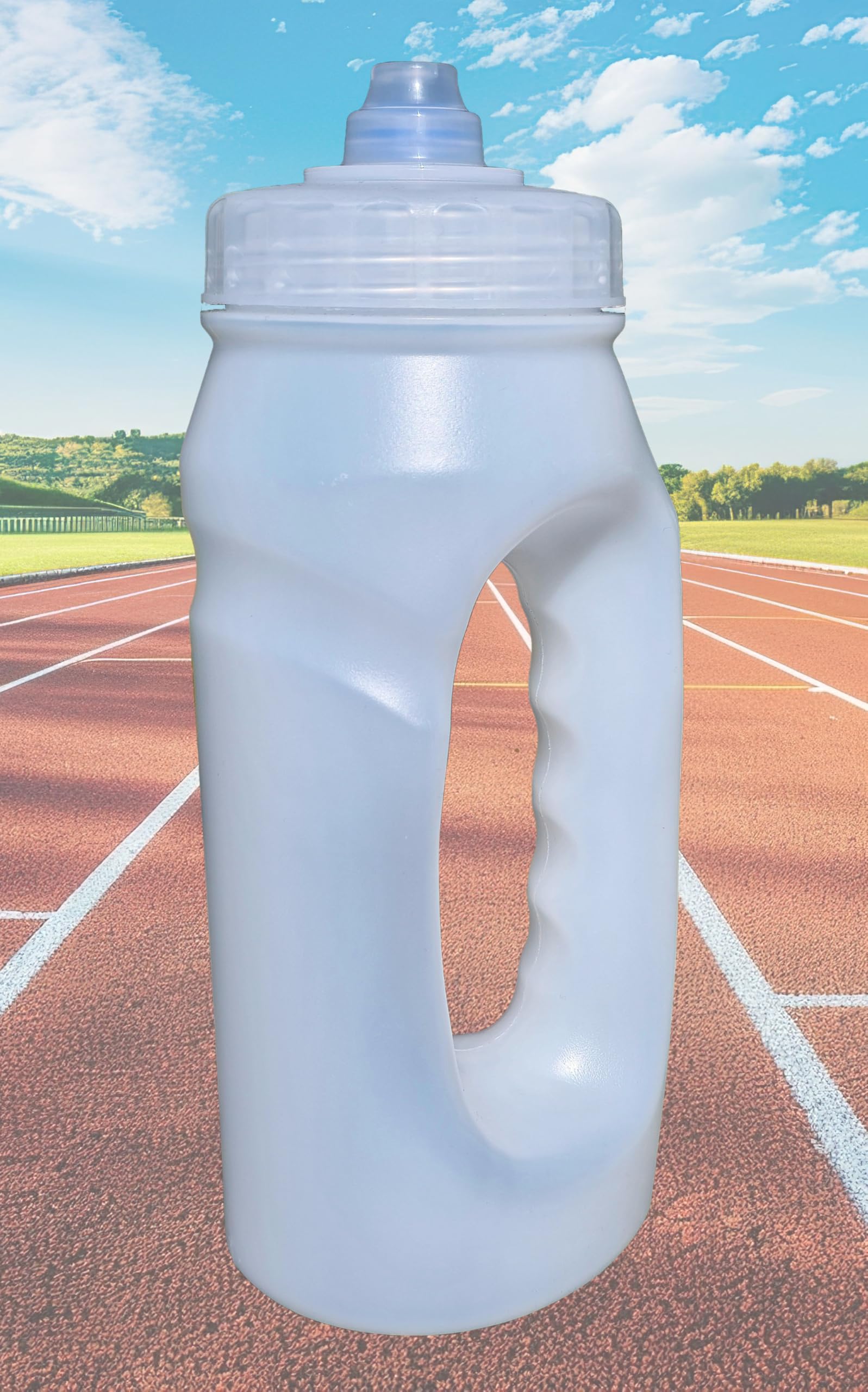 SONEKA Running Bottle - Clear/Clear, 500ml, Handheld, Lightweight with Hygiene Cap, Wide-Neck Easy Fill, Also ideal for Gym, Walking, Outdoor Pursuits, School, Elderly - UK Made