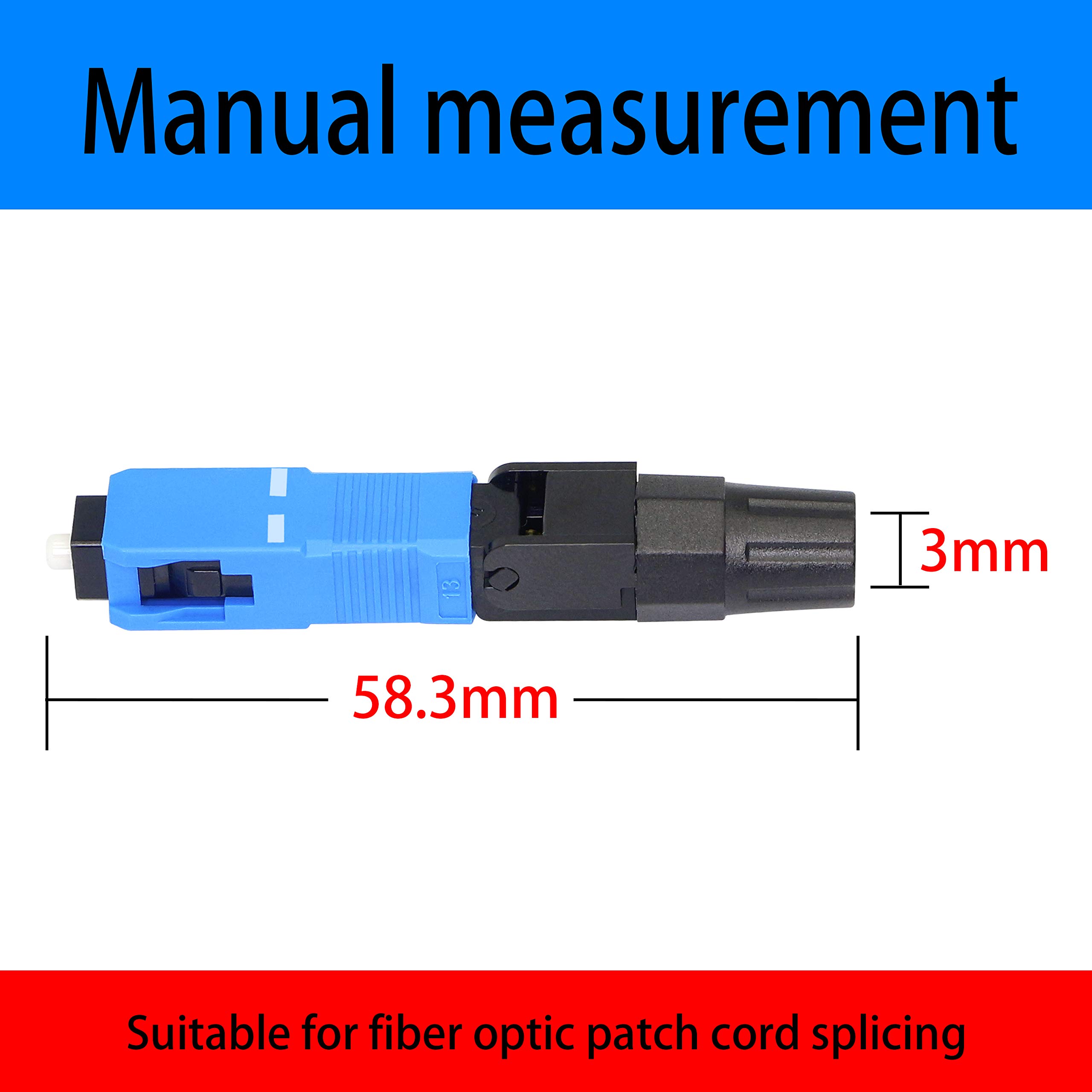 GELRHONR Conector rápido de fibra SC/UPC (APC) -conector rápido de fibra óptica de modo único rápido de fibra óptica para FTTH ODF CATV-10PCS