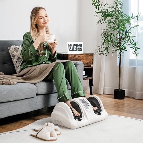Giantex Máquina masajeadora de pies Shiatsu para pies, pierna pantorrilla tobillo, aliviar el dolor, regalo de spa, masaje de amasamiento profundo,