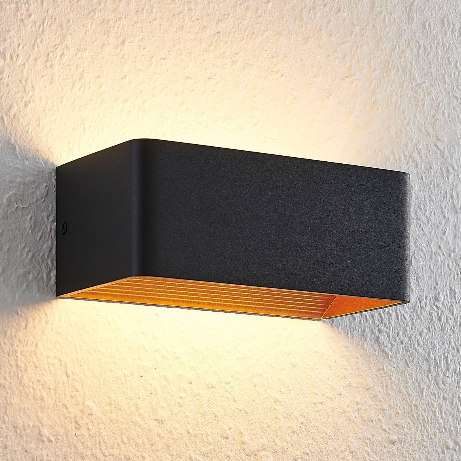 Arcchio LED Wandleuchte, Wandlampe Innen Karam (Modern) in Schwarz aus Aluminium (1 flammig) - Wandstrahler Wandbeleuchtung Schlafzimmer/Wohnzimmer Wohnzimmerleuchte