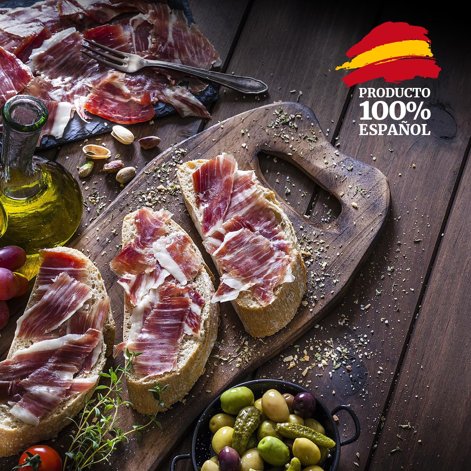Jamon Serrano ETG Reserva C/P | Perniles de 8 a 9 kilos | Premiado al mejor Jamón 2020 | Jamón Serrano de Curación Superior a 20 meses | Sin Gluten