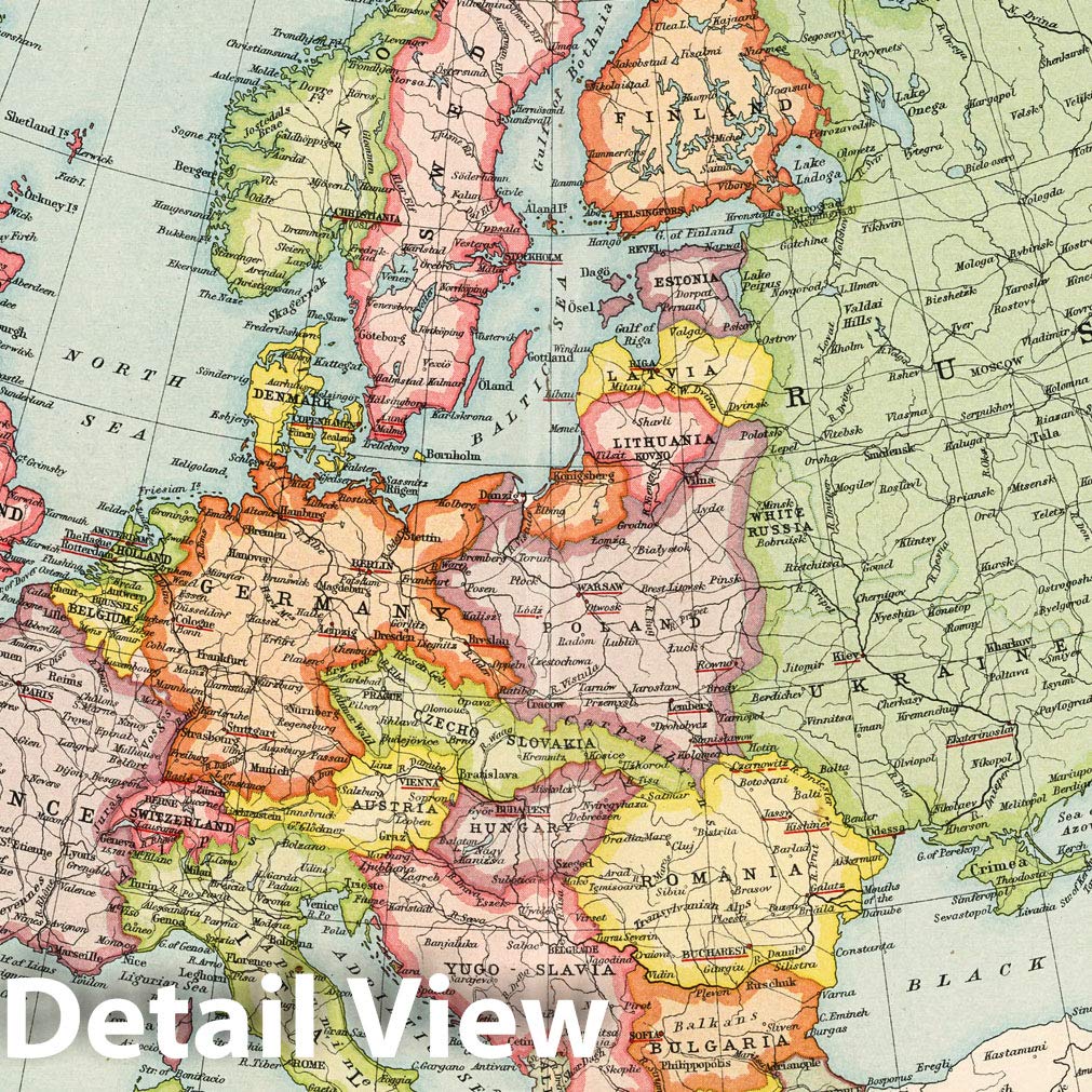 Amazon.com: Europe 1923 World Missionary Atlas Map Print