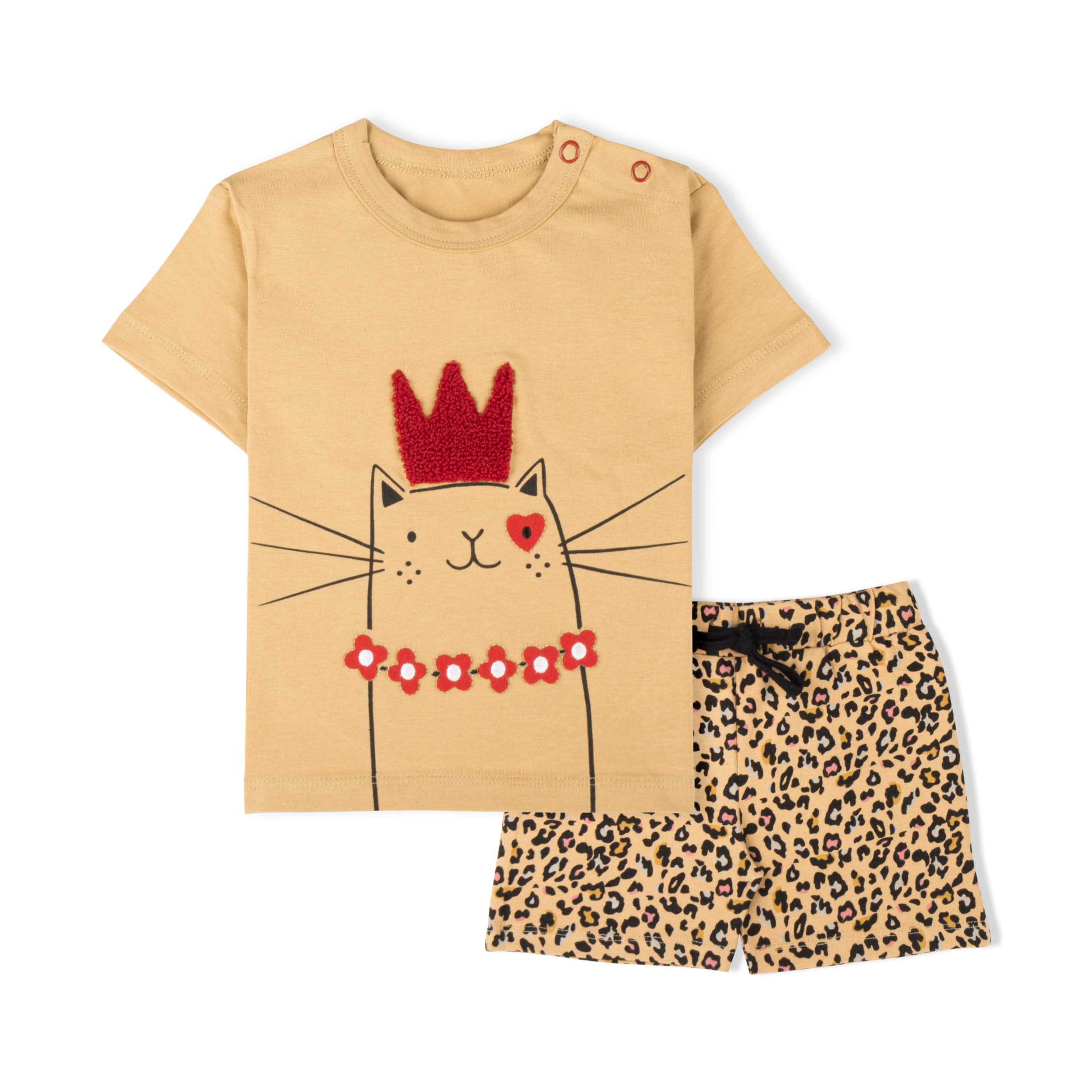 ARIEL Baby Boys & Baby girls Cotton Printed Round Neck Half Sleeve T-shirt & Short Sets