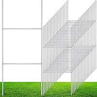 Zonon 30 Pack Heavy Duty 16.5" x 7" Metal H Stakes for Yard Signs - Weatherproof Galvanized Steel Frames for Corrugated Plastic Signs