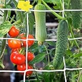 2 Pack 5x30 Ft Plant Trellis Netting, YHmall Heavy Duty Garden Trellis Netting with 50pcs Garden Ties, Square Mesh Outdoor Grow Net for Vining Climbing Plants, Tomatoes Peas Cucumber and Flower