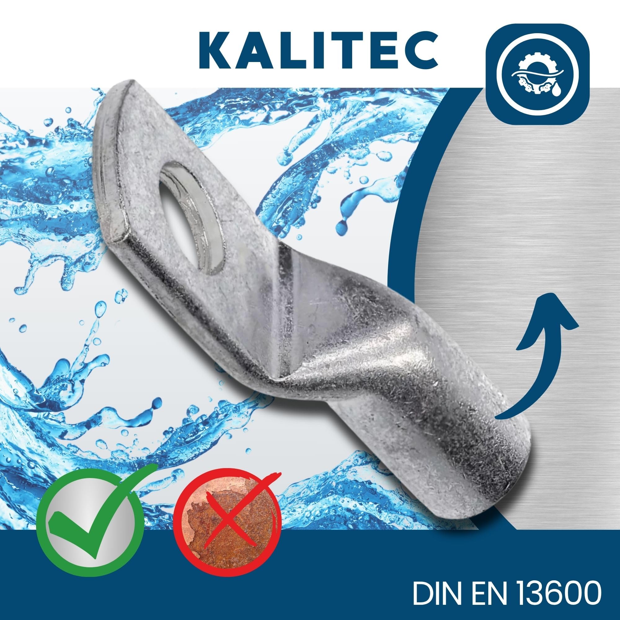 Kalitec 10x Rohrkabelschuhe 95mm² M12 - Kupfer Kabelquetschverbinder